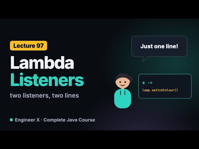 Java Lambda ActionListener: Replace Inner Classes with Lambdas in Swing | Java Course L97