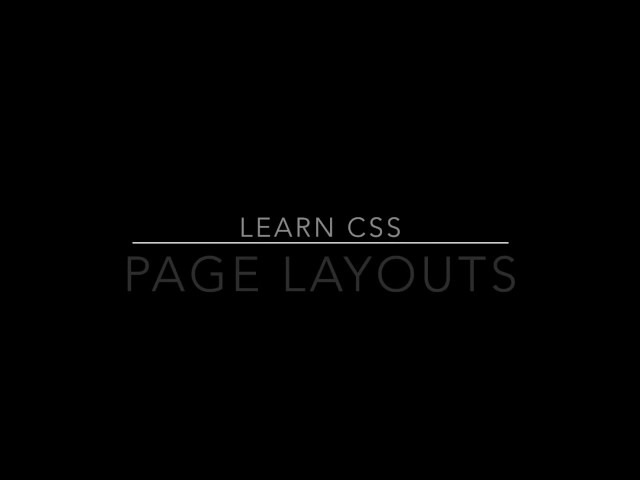 Learn CSS: Page Layouts