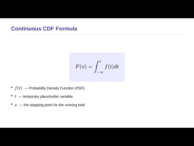 Probability Theory and Statistics - Cumulative Distribution Functions