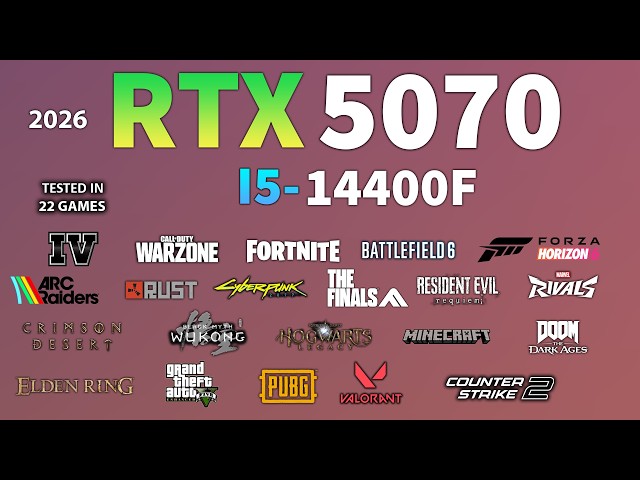RTX 5070 + I5 14400F : No Bottleneck? 22 Games Tested