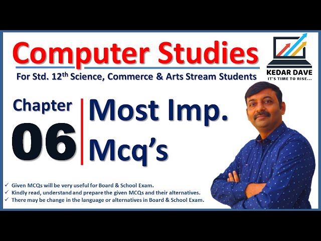 Ch.06 Object-Oriented Concepts (MCQs) | std 12 Most IMP MCQs For Board Computer Exam