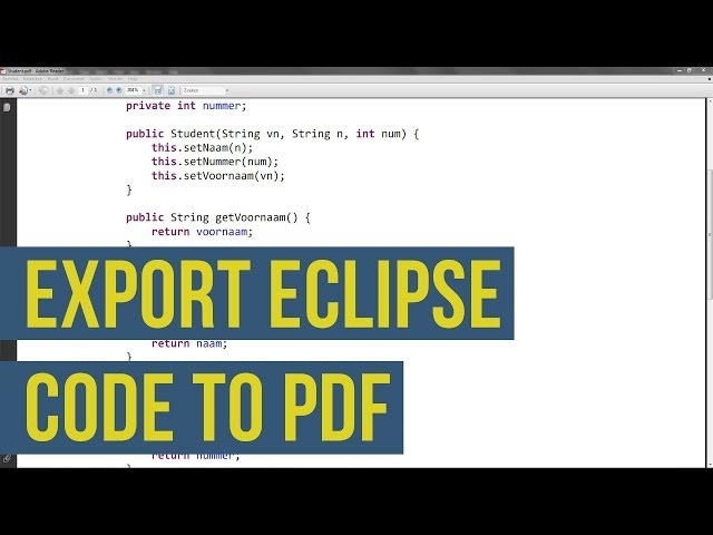 How To Export Eclipse Java Code to PDF (Inc. syntax highlighting)