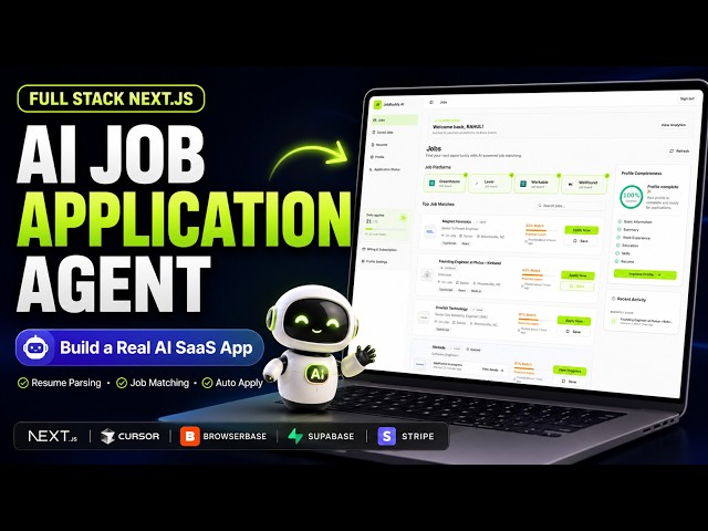 Build Full Stack AI Job Application Agent SaaS App with Next.js, React & Cursor