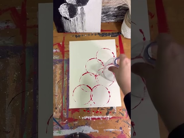Red Bubbles 🫧 Easy Painting 🎨 #diy #art #paperwallcraft #painting #paint #drawing #draw #bubble