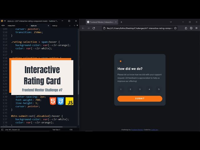 Interactive Rating Card - Challenge #7 | HTML CSS JS | ASMR | Frontend Mentor