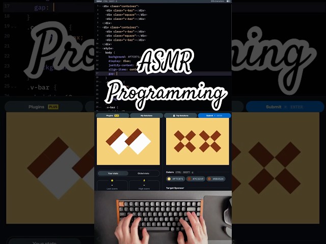 ASMR CSS Battle 1st January #coding #asmr #cssbattle #keychronk2 #webdev #keyboard #html #creative