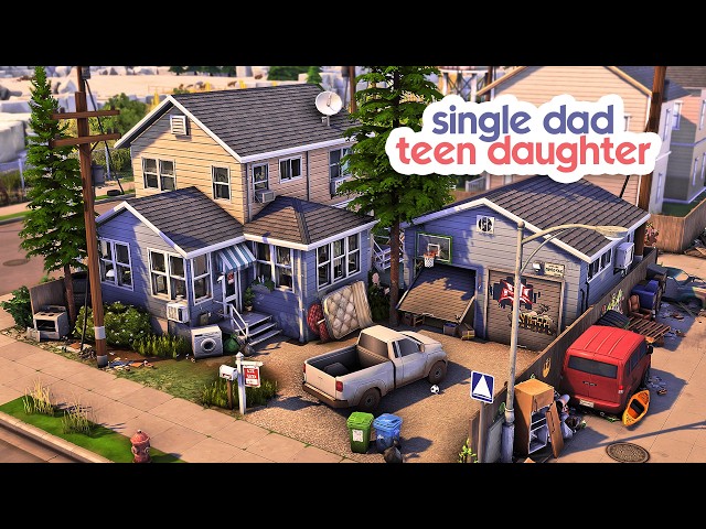 Divorced Dad's Rundown Home | The Sims 4 Speed Build
