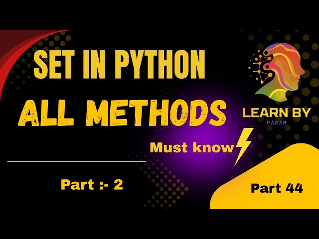 Set Methods in Python Complete Guide  | add(), remove(), update(), union() #tutorial #python