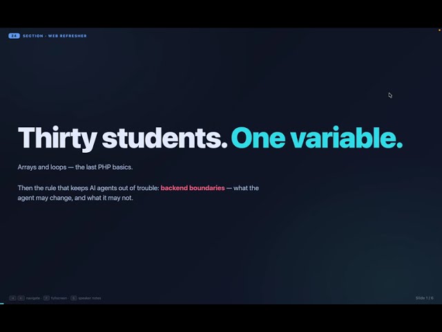 Spec-Driven Development Masterclass: PHP Arrays, foreach & Backend Boundaries | Section 03 - Unit 24