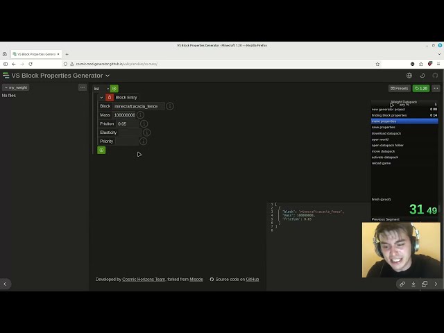 VS Weight Datapack speedrun WR any% 2:03.83