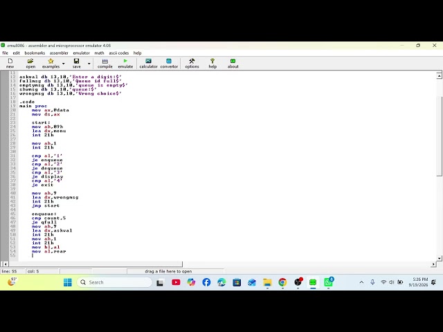 part05:circular queue(Assembly Language)