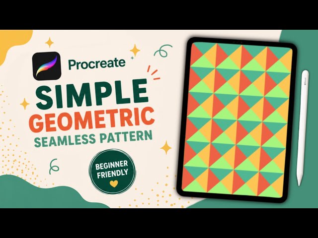 How to Create a Simple Geometric Seamless Pattern in Procreate | Beginner Friendly tutorial 