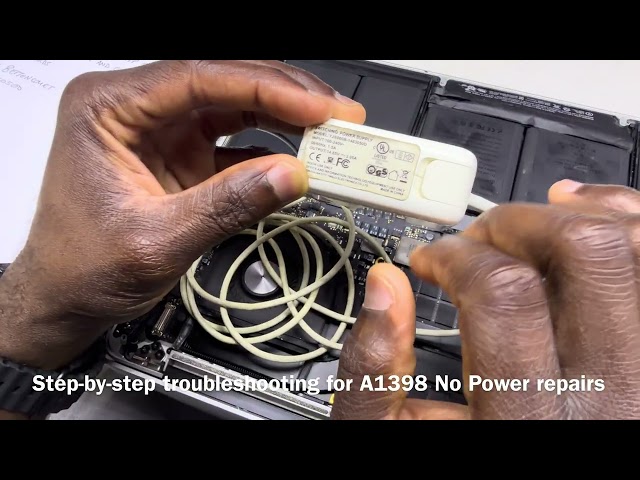 Step-by-step troubleshooting process on MacBook Pro A1398 No Power Repairs