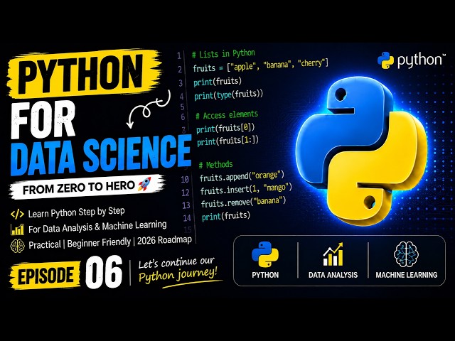 تعلم Python من الصفر 🐍 | الحلقة 6 | Python for Data Science