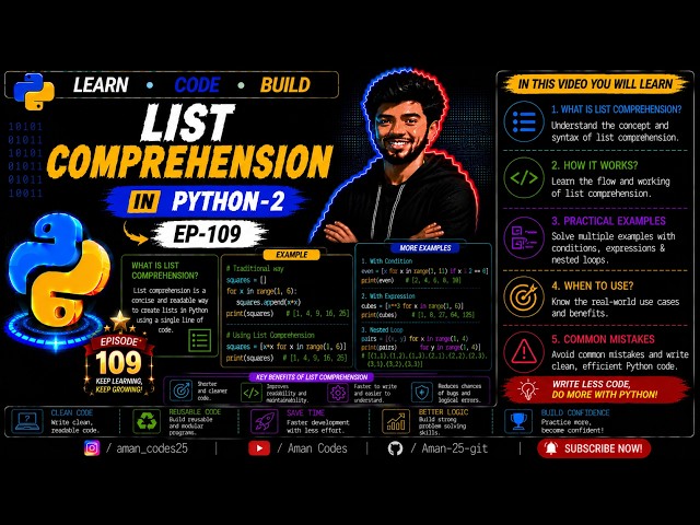 List Comprehension in Python-2 | EP-109