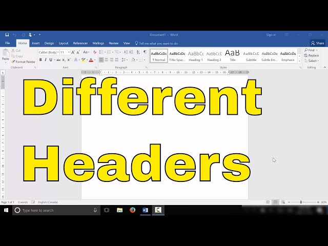 Different Headers On Different Pages-Microsoft Word Tutorial