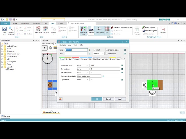 Plant Simulation: Workers Carrying Parts between Workplaces