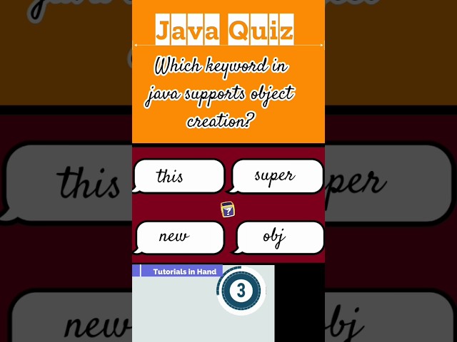 which keyword in java supports object creation 🔥 #java #javatutorial #javainstitute #javashorts