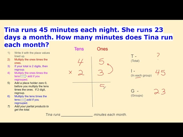 Multiplication 2 digit by 2 digit using the standard algorithm