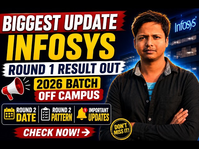 Infosys Round 1 Result OUT | 2026 Batch Off Campus | Round 2 Date + Latest Pattern Update