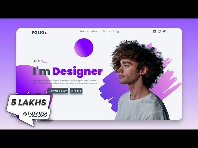 Animated PORTFOLIO Website Template In Html CSS And JS | Personal Website with Typing Animation