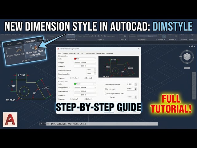 how to create a new dimension style in autocad#dimension style အသစ်ဖန်တီးနည်း#dimensions  tips 2026