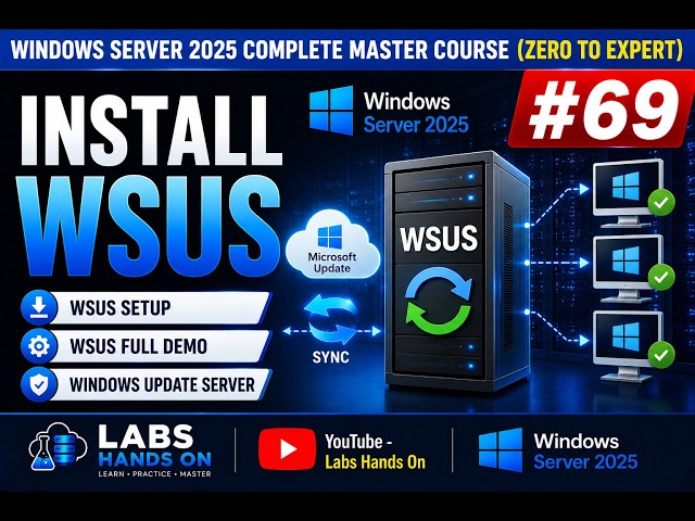 #69 Install and Configure WSUS | Windows Server 2025 Step-by-Step Full Demo