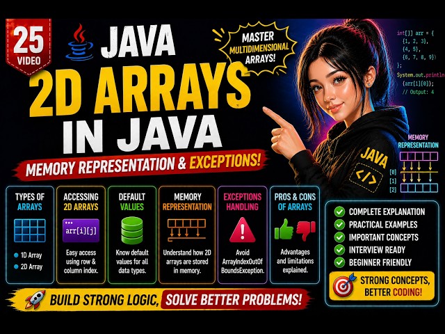 2D Arrays in Java 🔥 Memory Representation & Exceptions Explained