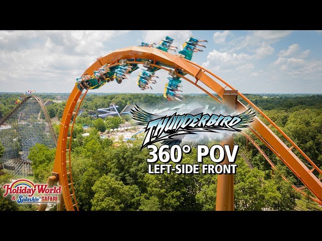 Thunderbird Roller Coaster 360° POV (Left-Side Front) | Holiday World