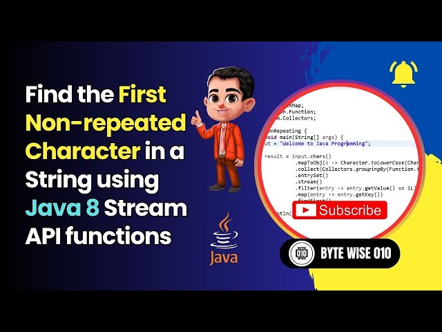 Java 8: Find the First Non-Repeated Character (in One Line!) 🎯