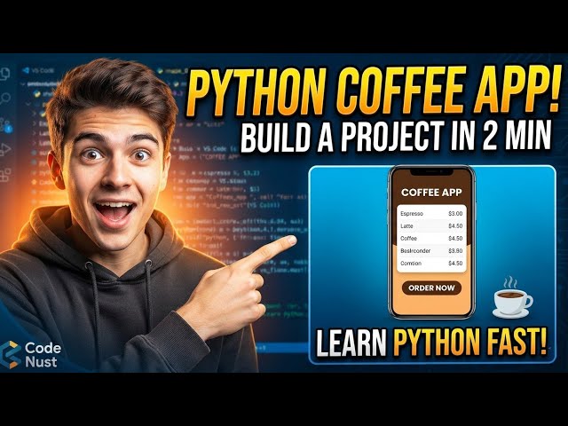 I CREATE COFFEE APP IN 3 MIN USING PYTHON & LEARN PYTHON BY BUILDING SIMPLE PROJECTS