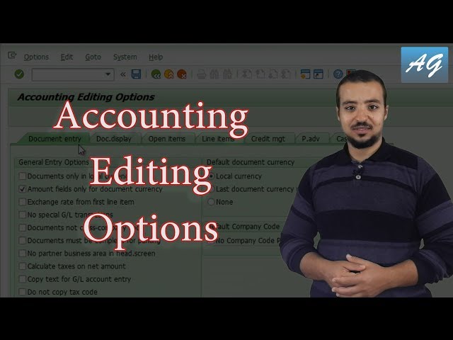 SAP FB00 Accounting Editing Options | Partial Payments, VAT & Document Type