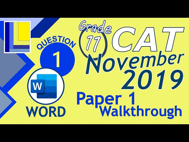 Computer Applications Technology | Grade 11 | Paper 1 Eastern Cape 2019 | Question 1