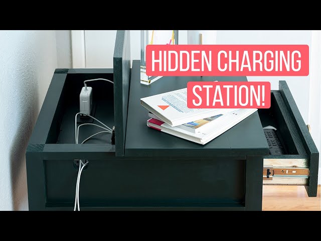 DIY end table with hidden charging station for multiple devices -  Anikas DIY Life