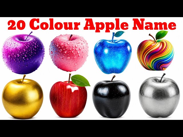 🍎 20 Different Colour Apple Names in Hindi & English | 20 Apple Color Names | Learn for Kids
