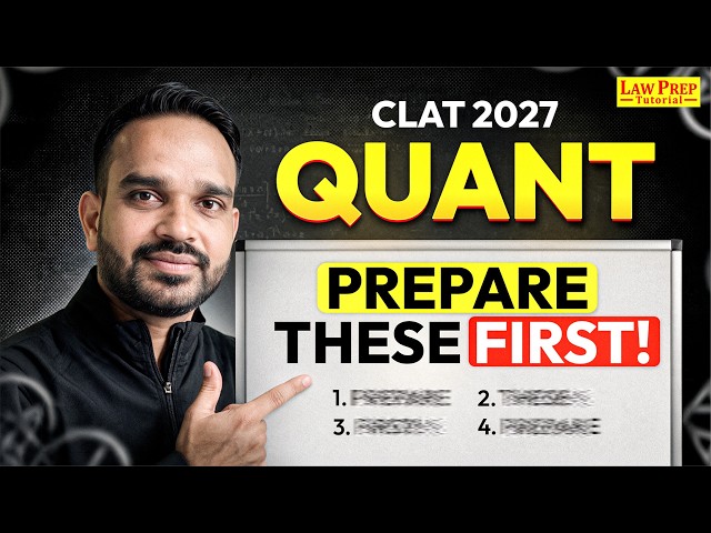 CLAT 2027 Quant | Most Important Topics to Prepare First | Quantitative Techniques