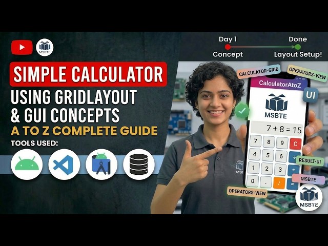Simple Calculator using GridLayout & GUI Concepts | MSBTE