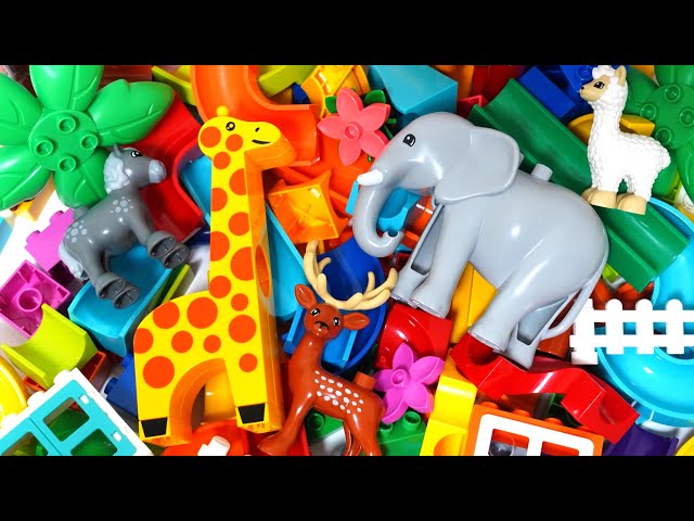 Satisfying Building Blocks Marble Run ASMR Very popular! Elephant and giraffe animal block coasters