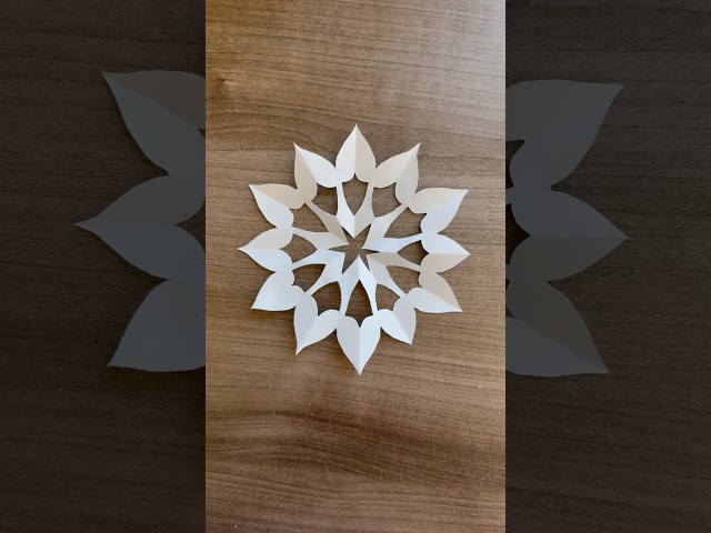 Heart/star design paper snowflake/ easy DIY snowflake paper craft idea #viral #trending #decor #fun