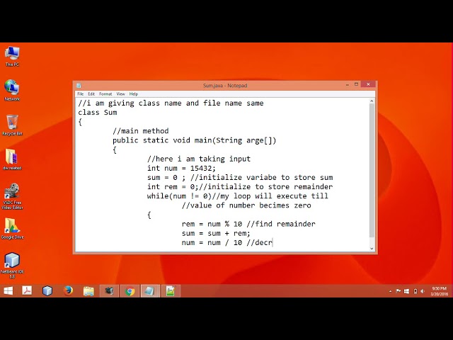 Java - How to find sum of given number in java