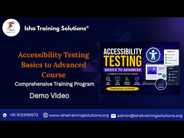 Accessibility Testing Demo on 7th September. Pls contact or WhatsApp us on +91-9133190573 to enroll.