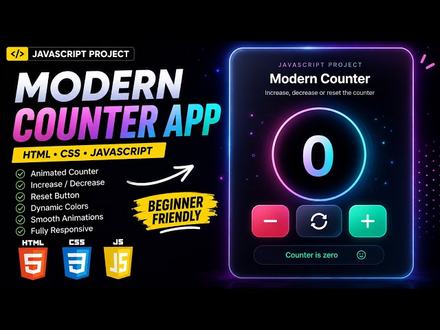 How to Build a Modern Counter App with HTML, CSS & JavaScript 🚀 | Beginner JavaScript Project