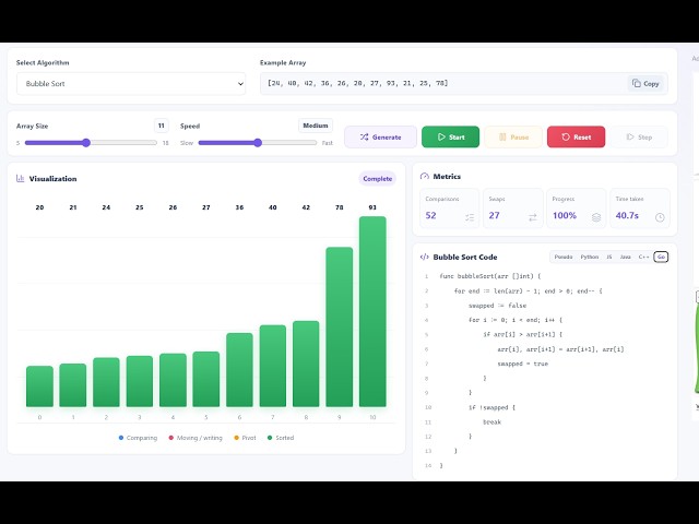 Learn Bubble Sort in 1 Minute | Step-by-Step Visualization