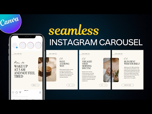 How to Create a Seamless INSTAGRAM CAROUSEL with Canva (Step-by-Step Tutorial)