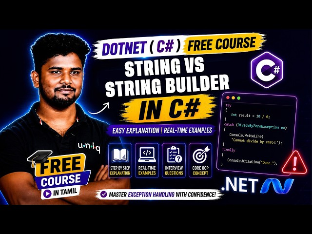 Dotnet C# Free Course 2026 | Ep 51 | C# String vs string builder in Tamil
