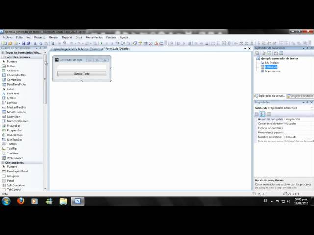Guardar y generar proyectos en visual basic .NET