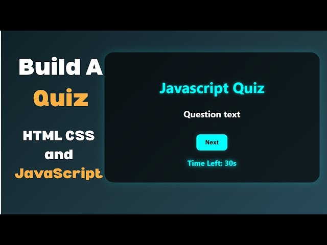 JavaScript Project - Quiz App with HTML, CSS & JavaScript | Frontend Tutorial