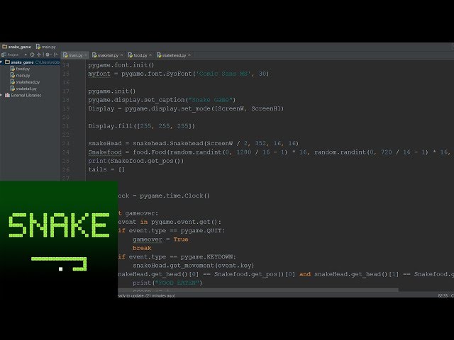 Speed Coding Timelapse: Snake Game in Python