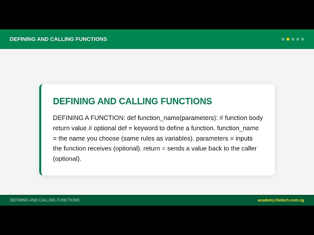 SS 1 Computer Science - Python: Functions and Modules | Nigerian Curriculum
