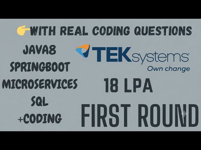 🔥 2-7 Years Java Interview Experience | Java |Spring Boot | Microservices | Maven | SQL | TekSystems